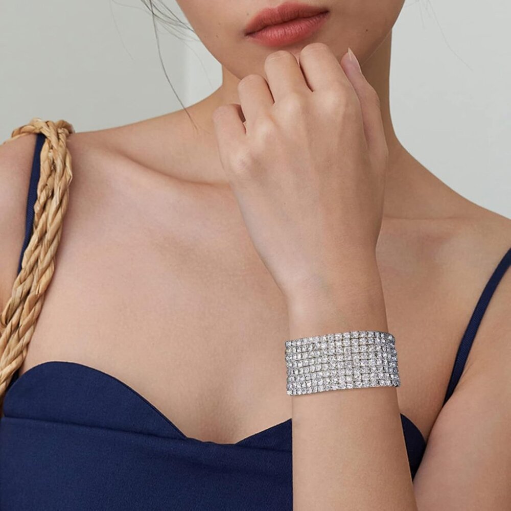 Sparkle Multicolor Rhinestone Stackable Stretch B… - image 3